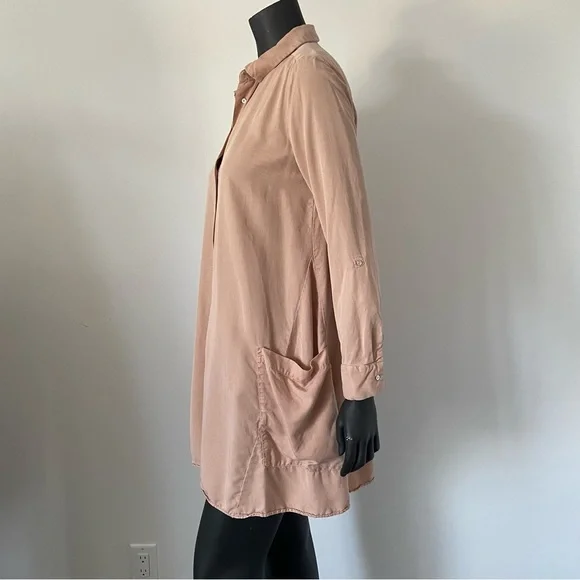 Zara shirt dress button down pockets lyocell tencell medium - Picture 10 of 10